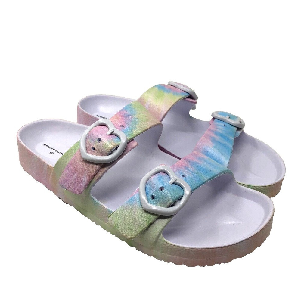 Stoney Clover X Target Rainbow Tie Dye‎ Sandals Womens 8 Slip On Rubber Light